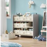 Songmics 'GKR033G10' Kinderregal, mit 9 Aufbewahrungsboxen, Vliesstoff taubengrau, 29,5 x 62,5 x 60 cm