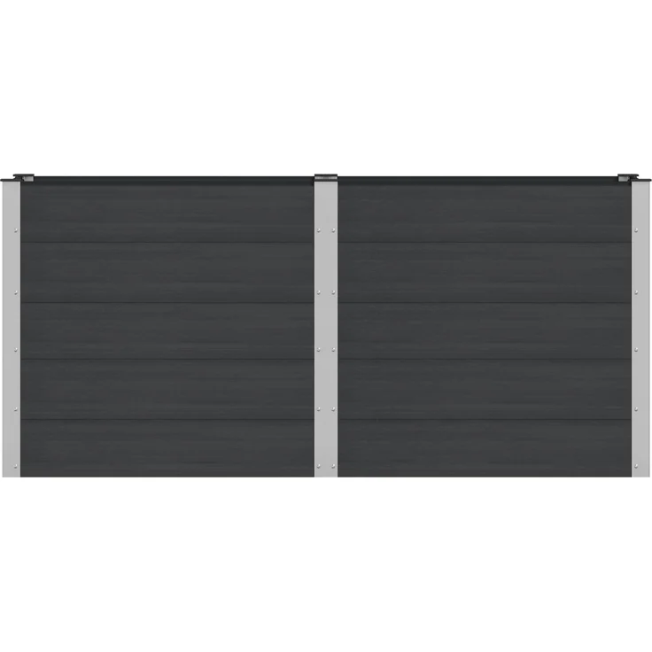 vidaXL Hochbeet Schwarz 200 x 50 x 91 cm WPC und Aluminium 42038985 – Bild 3
