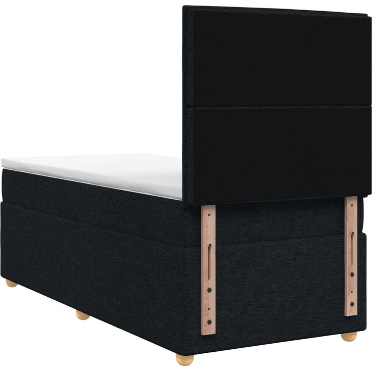vidaXL Boxspringbett mit Matratze Schwarz 100 x 200 cm Stoff 3453811 – Bild 8