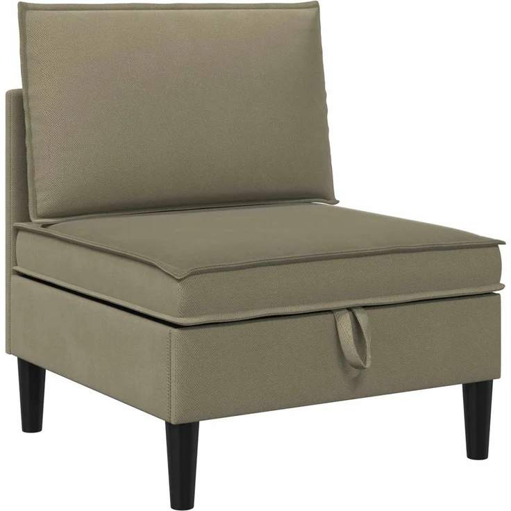 vidaXL Wohnzimmergarnitur 4 pcs Khaki Stoff 3413795 – Bild 5