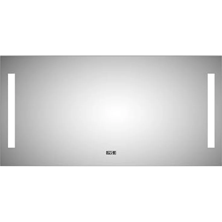 Talos Star Badspiegel mit Beleuchtung 120x60 cm, LED Lichtausschnitt, neutralweiß, Aluminiumrahmen mit Kippschalter, inklusive Digitaluhr, energiesparend, montagefreundlich – Bild 2