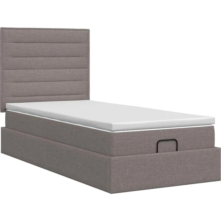 vidaXL Ottoman Bett mit Matratze mit Kopfteil Taupe 90 x 190 cm Stoff 3457373 – Bild 5