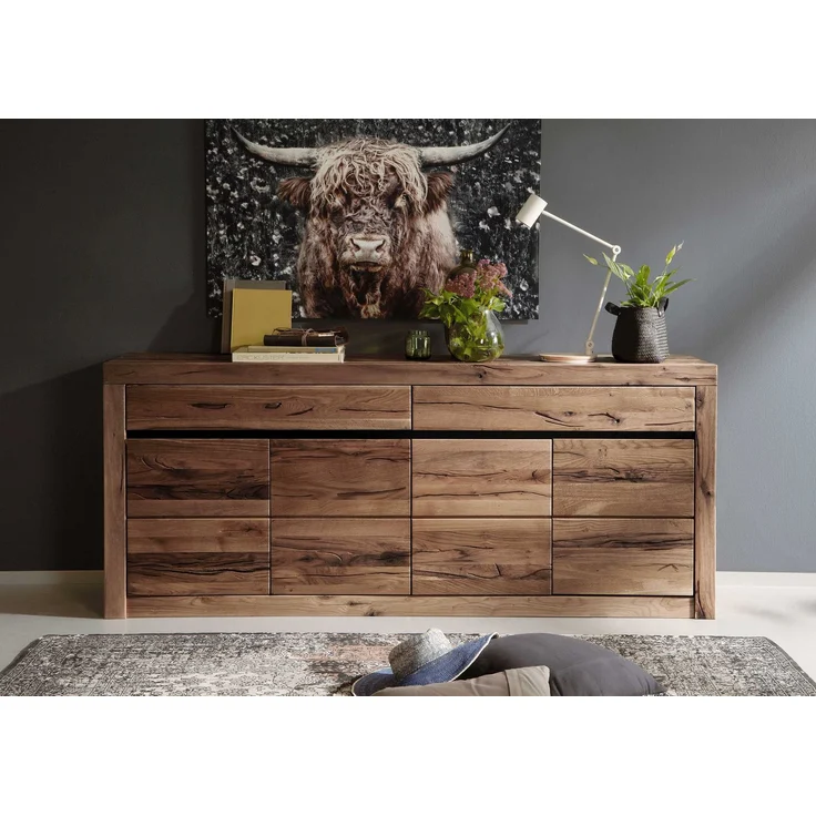 Sideboard Wildeiche / Zerreiche 202x43x80 braun geölt MONTREUX #352 – Bild 8