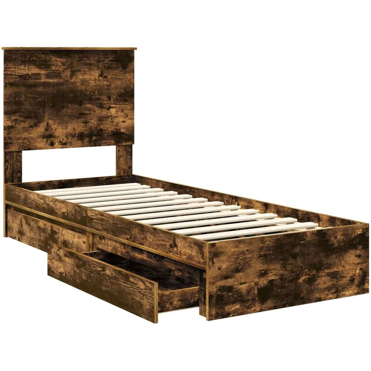 vidaXL Aufbewahrungsbett Geräucherte Eiche 75 x 190 cm Holzwerkstoff 3411261 – Bild 4