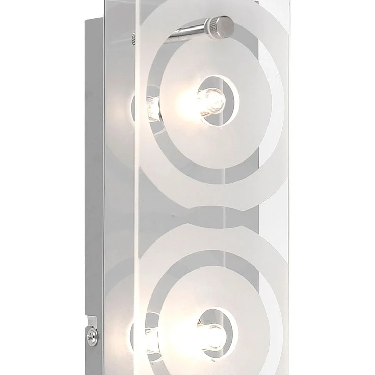 2er Set Wandleuchte, Chrom, Glas satiniert, 4 Flammig, L 40 cm – Bild 7