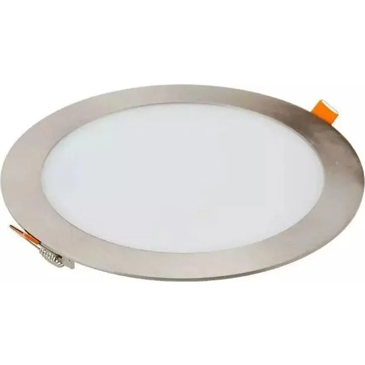LED Slim Einbau Panel Einbauleuchten Deckenleuchte Satin Nickel Rund 24 Watt Neutralweiß