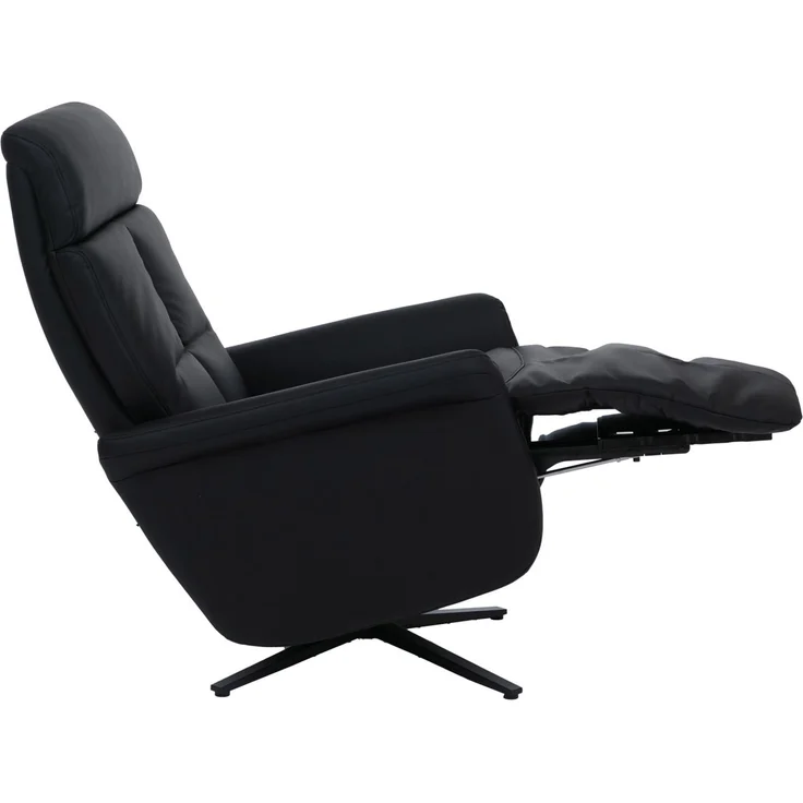 Relaxsessel HWC-L10, TV-Sessel Liegesessel, Liegefunktion drehbar, elektrisch verstellbar Voll-Leder ~ schwarz – Bild 8
