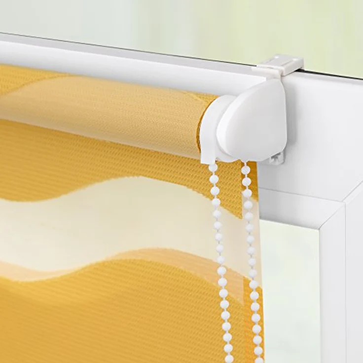 Lichtblick Sonnenschutzsysteme GmbH Doppelrollo Stockholm 60 cm x 150 cm (BxL) Senfgelb Duo Rollo in extravagantem Stil; Klemm- und schraubbar; Lichtdurchlässig und blickdicht – Bild 8