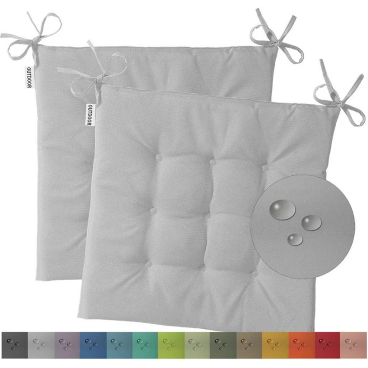 heimtexland Sitzkissen Outdoor Stuhlkissen Garten Stuhlpolster wetterfest, schmutz- und wasserabweisend I UV-beständig I 40 x 40 x 3 cm – Bild 2