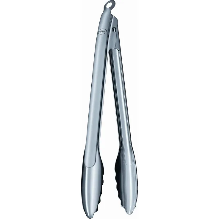 RÖSLE Gourmetzange Küchenzange mit patentiertem Verschlusssystem zum Grillen Kochen Servieren 30 cm Edelstahl