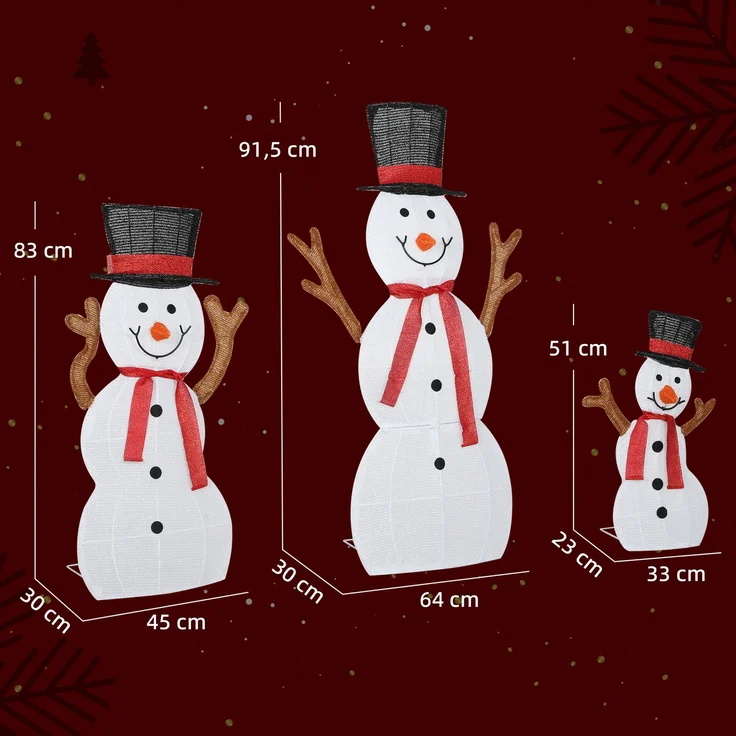 Outsunny Weihnachtsbeleuchtung, Polyester, Stahl, Mehrfarbig, 64L x 30B x 91,5H cm – Bild 3
