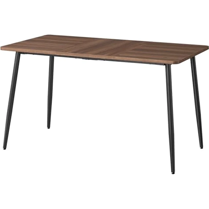 VASAGLE Esstisch für 4-6 Personen, Esszimmertisch, Küchentisch im Landhausstil, hitzebeständige Tischplatte, schneller Aufbau, 75 x 140 x 75 cm, naturwalnussfarben-tintenschwarz KDT100KE02 – Bild 6