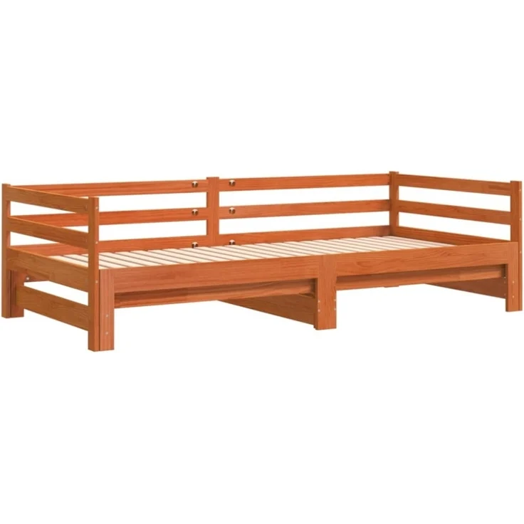 vidaXL Tagesbett Ausziehbar Wachsbraun 90x200 cm Massivholz Kiefer 847159 – Bild 12