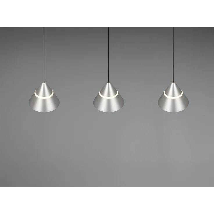 LED Pendelleuchte ROMEO höhenverstellbar, 3-flammig Silber, Breite 55cm – Bild 7