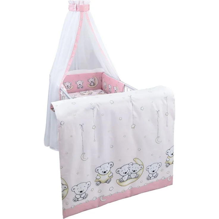 Baby-Delux Komplettbett Babybett Mia Komplettset Waffelpique, 10-tlg, Kinderbett 60x120 cm weiß, Bettset verschiedene Designs – Bild 2