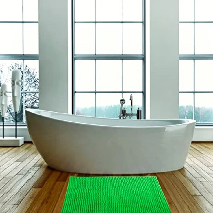 MSV Set mit 2 rutschfesten Badematten in grün-grün, 60 x 90 cm – Bild 8