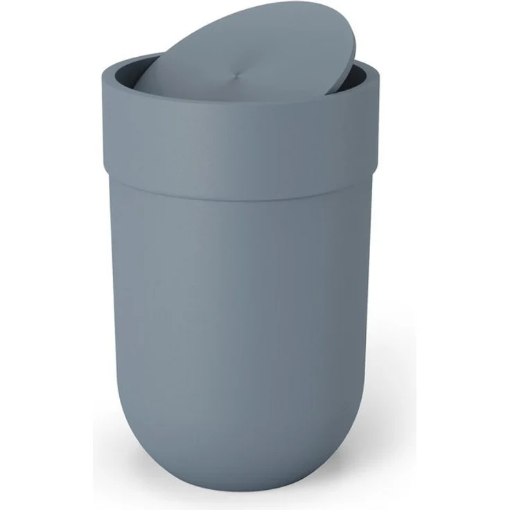 Umbra Abfalleimer mit 6 L Fassungsvermögen und Schwingdeckel – Kosmetikeimer und Papierkorb für Badezimmer und Kleine Räume, Plastic, Schieferblau, 6L – Bild 5