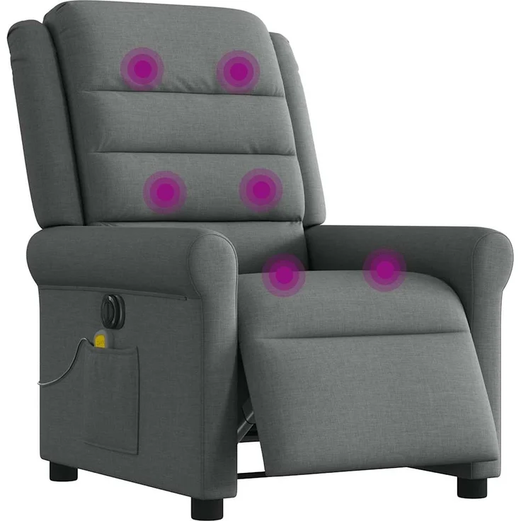 vidaXL Massagesessel Elektrisch Dunkelgrau Stoff 3303305 – Bild 1