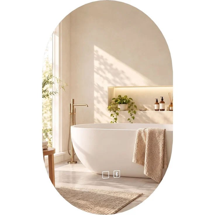 LED-Badezimmerspiegel 60 x 90 cm, 60.0×3.0×90.0cm, Silber, MELAYR – Bild 2