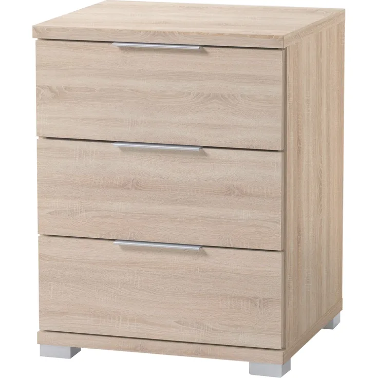 Nachtkommode >Smilla< in Eiche Sonoma, Melamin - 46x61x42cm (BxHxT)
