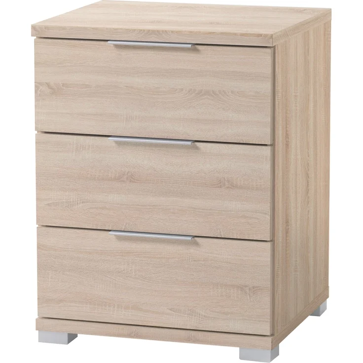 Nachtkommode >Smilla< in Eiche Sonoma, Melamin - 46x61x42cm (BxHxT) – Bild 1