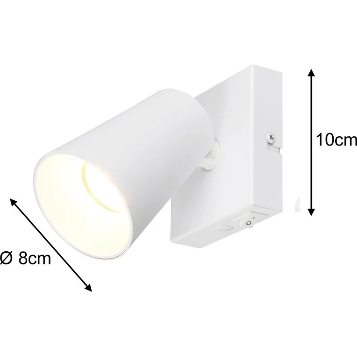 LED Wandstrahler Weiß Gold mit Schalter, Breite 10cm – Bild 4
