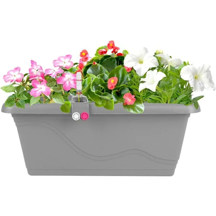 Pflanzkasten "EXTRA LINE" steingrau 40x21x17cm Blumenkübel länglich