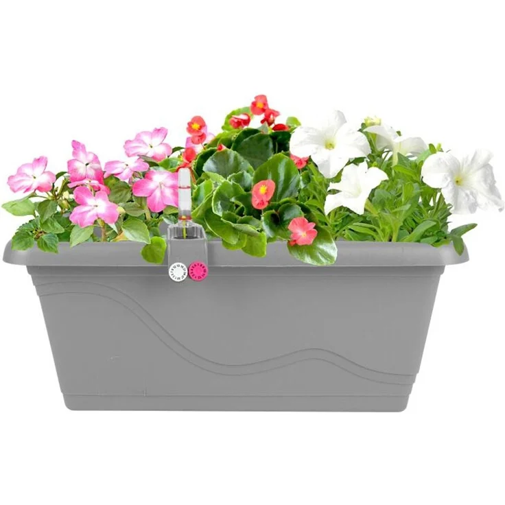 Pflanzkasten "EXTRA LINE" steingrau 40x21x17cm Blumenkübel länglich – Bild 1