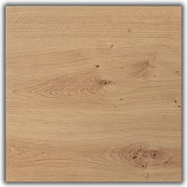 bümö Tischplatte 80x80 cm in Asteiche, Schreibtischplatte aus Holz, Holzplatte, Spanplatte kratzfest beschichtet, ABS-Kante, 120 kg Tragkraft für DIY Homeoffice Schreibtisch & mehr, PL-08-R – Bild 1
