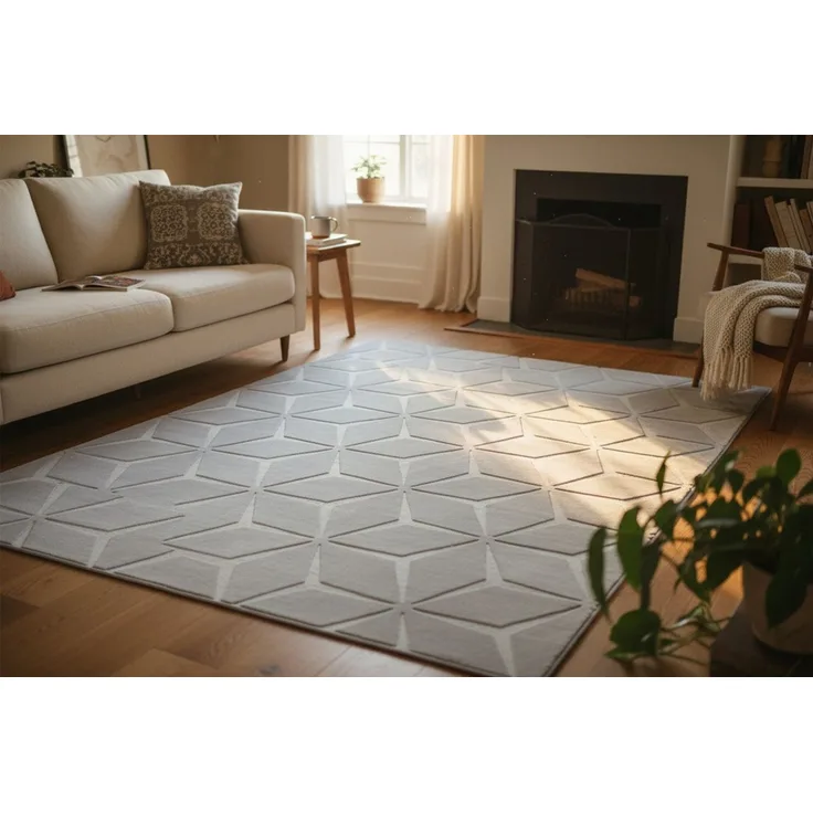 Kayoom Teppich Calma 225, rechteckig, Höhe: 10 mm, Kurzflor, 3-D Optik, Wohnzimmer