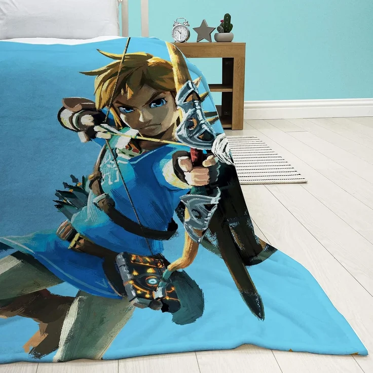 Kinderdecke The Legend of Zelda Decke Arrow 160x200 cm Kuscheldecke Fleecedecke, BERONAGE, passend zur Bettwäsche, ideal für Sofa, Couch, Kinder-Bett, Auto – Bild 4
