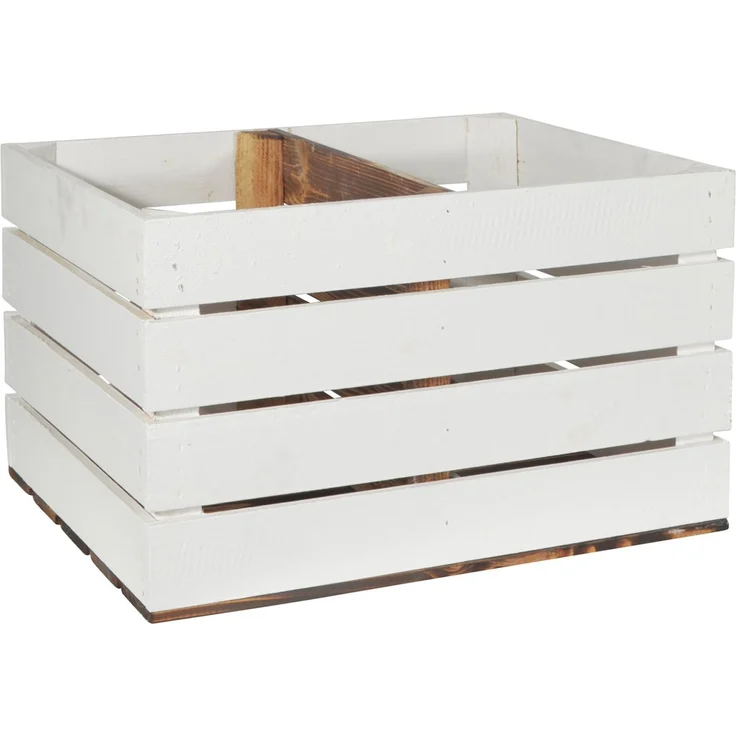 CHICCIE 2 Set Holzkiste Grete Geflammt Weiß - Kurzes Regal Obstkiste Dekokiste Weinkiste – Bild 4