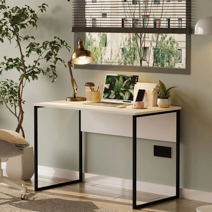 Skye Decor 'Nor2-W' Schreibtisch, Weiß, 100 x 75 x 55 cm – Bild 3