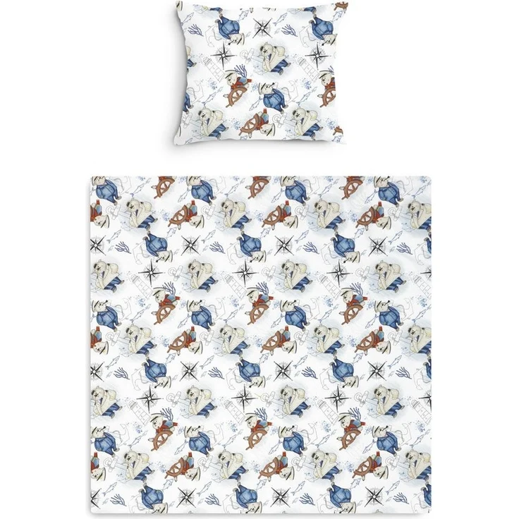 Amilian Babybettwäsche Kinderwagenset - 2tlg. Kinderbettwäsche - 80x80cm + 35x40cm, 100% Baumwolle, 2 teilig, Bettwäscheset für Kinderwagen, Wiege, Babybett - Baby Bettwäsche – Bild 1