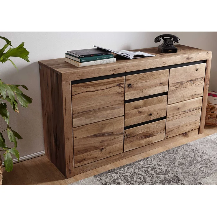 Sideboard Wildeiche / Zerreiche 155x43x80 braun geölt MONTREUX #354 – Bild 2
