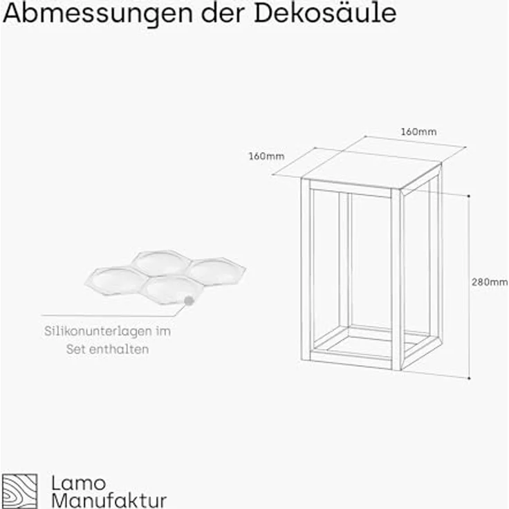 LAMO Manufaktur Blumenständer LAMO Manufaktur Blumenständer Metall Schwarz 28 cm (Dekorativer Metallständer, 1 St, 2-Teilig), Blumenständer modern, für Skulpturen und Deko, kleiner Blumenhocker – Bild 4