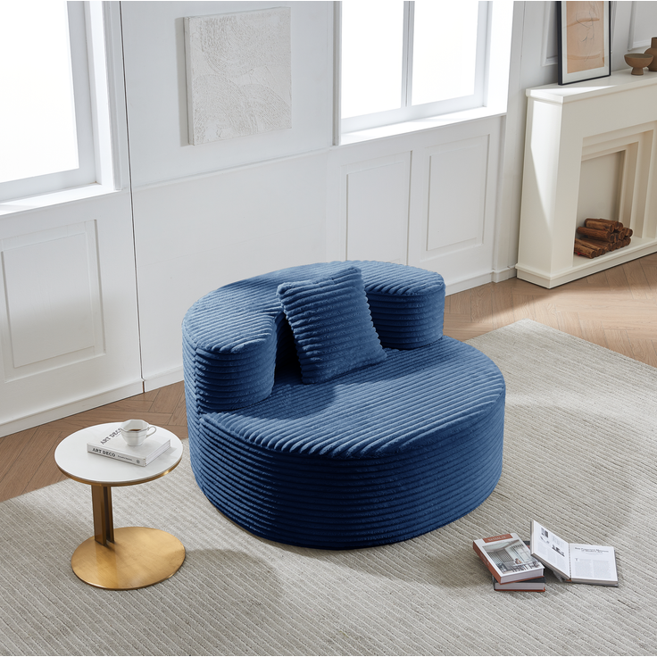 DESVIAE Sitzsack mit Zusatzkissen 105 x 59 x 112 cm Kordstoff Blau