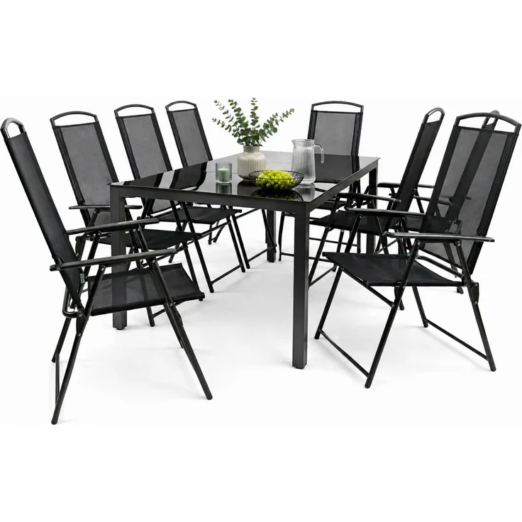 VCM Gartenmöbel-Set Garlos 918162 Schwarz H. 105 x B. 189 x T. 90 cm – Bild 1