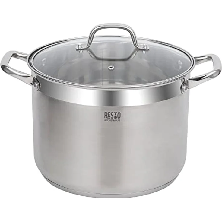 RESTO Kitchenware Kochtopf Libra, Topf energiesparend und spülmaschinenfest, Edelstahl 18/10 (2-tlg), mit hitzebeständigem Glasdeckel und Griffen – Bild 2
