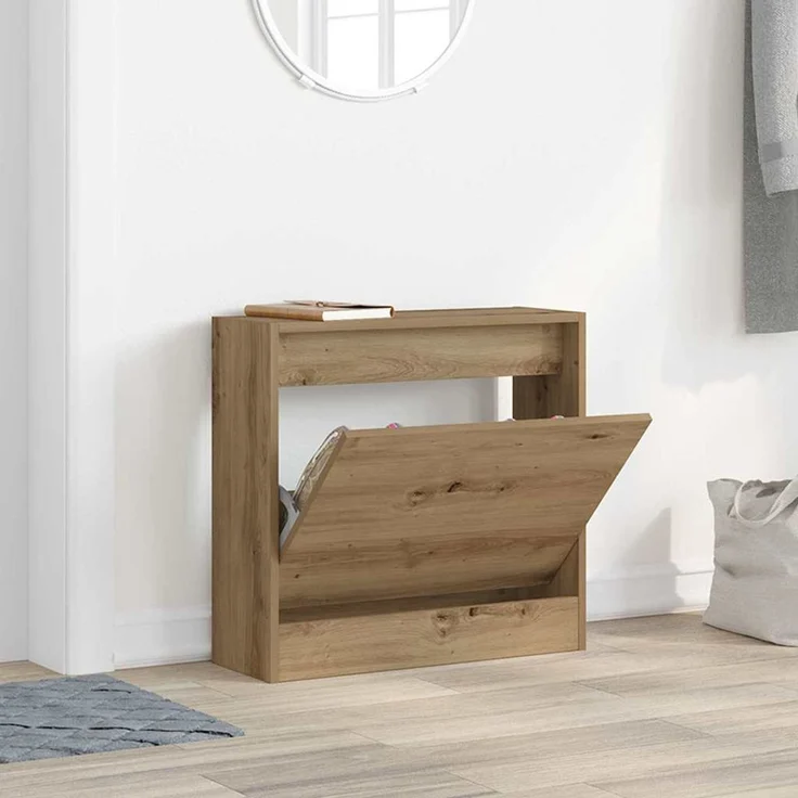 vidaXL Schuhschrank Artisan-Eiche 60 x 21 x 57 cm Holzwerkstoff 869100 – Bild 3