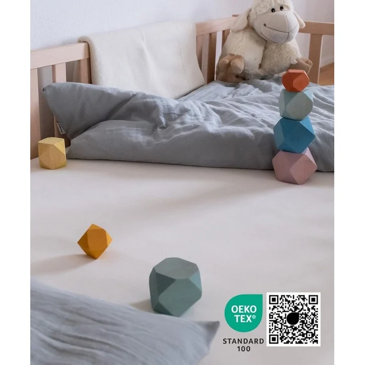 Ehrenkind Spannbettlaken für Babybett & Kinderbett, 100% Bio-Baumwolle, atmungsaktiv, Spannbettlaken 80x160 cm, Bettlaken 80x160 – Bild 2