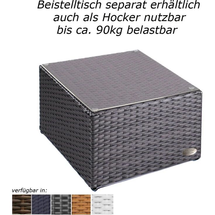 Sonnenliege Verona High mit Rollen und Auflage Creme-Weiss, Farbe Grau Silber – Bild 9