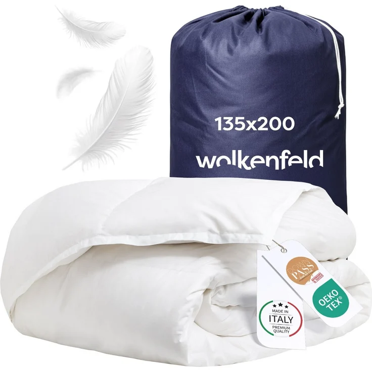 Wolkenfeld Daunenbettdecke Winterbettdecke Daunendecke Anti-Milben, Hypoallergen, Waschbar, Bezug: 100% Baumwolle, 135x200, 155x220, 200x200, 220x240 Gänsedaunen & Federn 500 g/m² – Bild 5