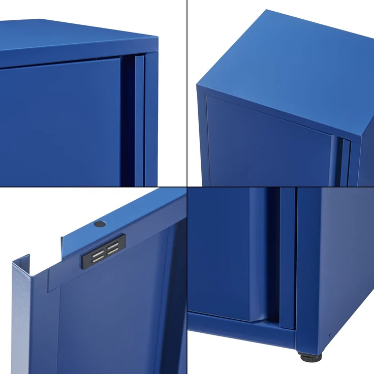 [en. casa] 'Burlöv' Metallschrank, Stahl, 88 x 40 x 35 cm, Blau – Bild 6
