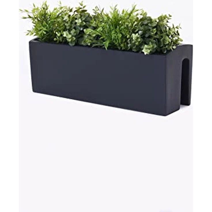 VIVANNO Balkonkasten Fiberglas BALKONA CLASSIC Kasten - Anthrazit Matt (1 St), 60x19x21,50 cm – Bild 3