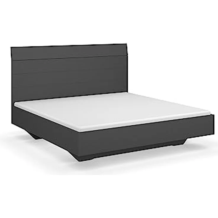 Rauch Möbel Florenz Schlafzimmer, Grau metallic, Schwarz, bestehend aus Bett mit Liegefläche 160x200 cm inklusive 2 Nachttische und Drehtürenschrank mit Spiegel BxHxT 181 x 210 x 54 cm – Bild 7