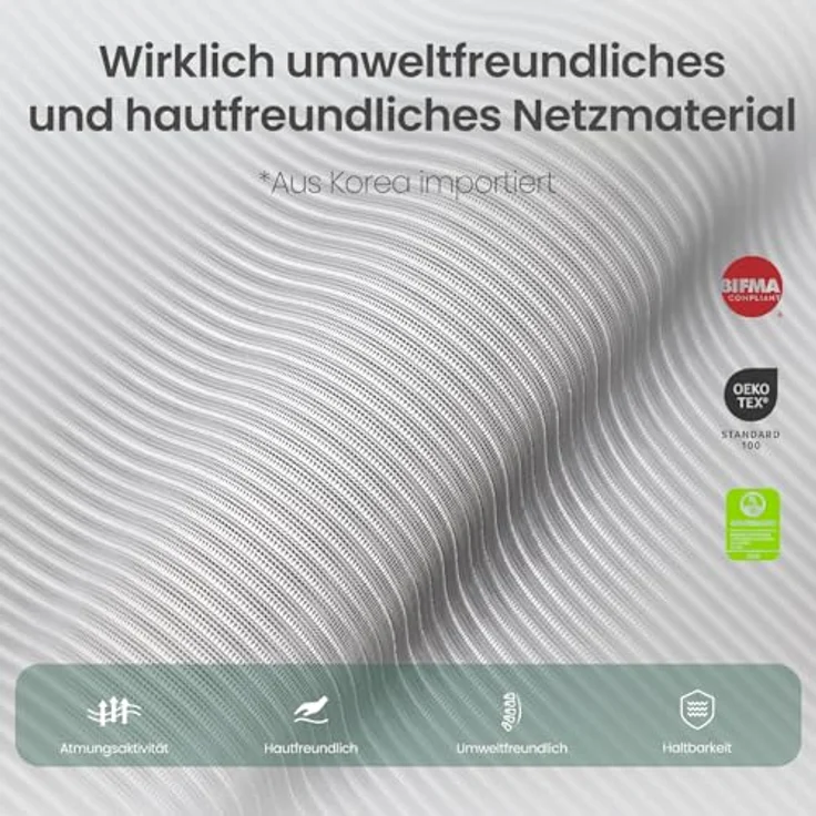COLAMY XK Atlas Ergonomischer Bürostuhl, Netz-Chefsessel mit verstellbarem Kopfstütze, Computer Schreibtischstuhl Drehstuhl mit 4D-Armlehnen, Aluminium Basis/Schiebesitz/Neigungssperre, Hellgrau – Bild 8