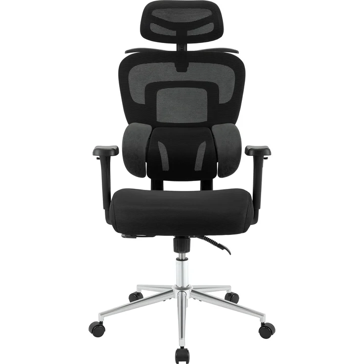 CLP Bürostuhl Lothenda ergonomisch 3D-Armlehnen Lordosenstütze höhenverstellbar,schwarz – Bild 5