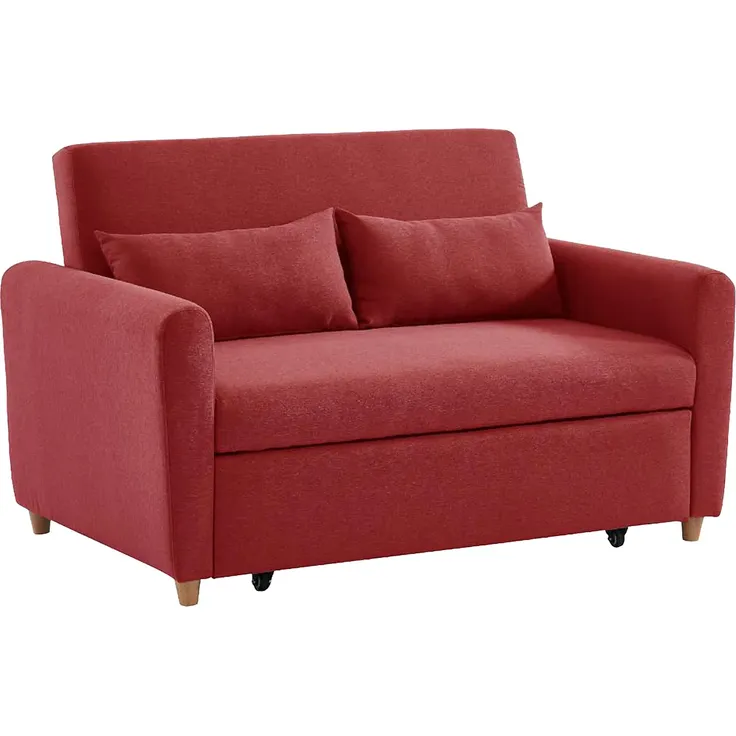 Schlafsofa 2-Sitzer AYLA - Stoff - Rot