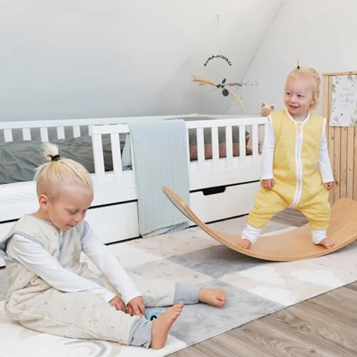 Ehrenkind® Baby Sommerschlafsack mit Füßen 1.0 TOG aus weicher OEKO-TEX zertifizierter Bio-Baumwolle | Sommer Schlafsack | Baby Schlafsack Gr. 90 Jeansblau Gemustert | 1 Tog – Bild 5